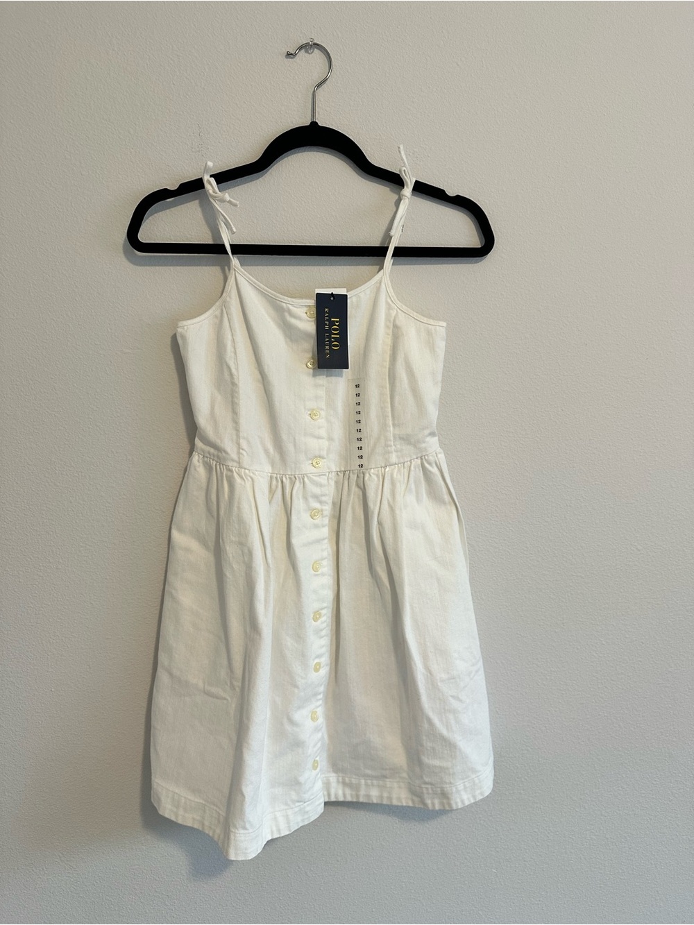 Polo Ralph Lauren NWT White Denim Button-Front Sundress Size 12